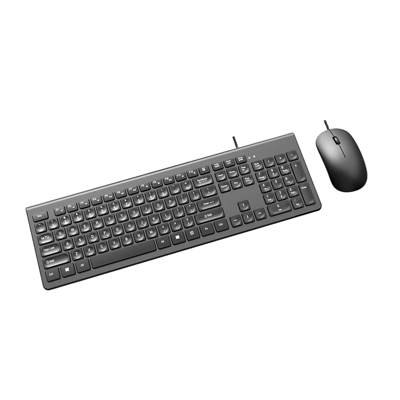 USB 104-Key Full-Size 2.4G Office Silent Computer Keyboard LED Backlit Multimedia Wired Combo with Mouse for AIO PC
